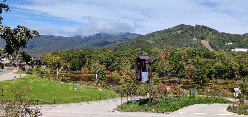 10月7日に事務所の駐車スペースから蓮池方面を撮影した写真