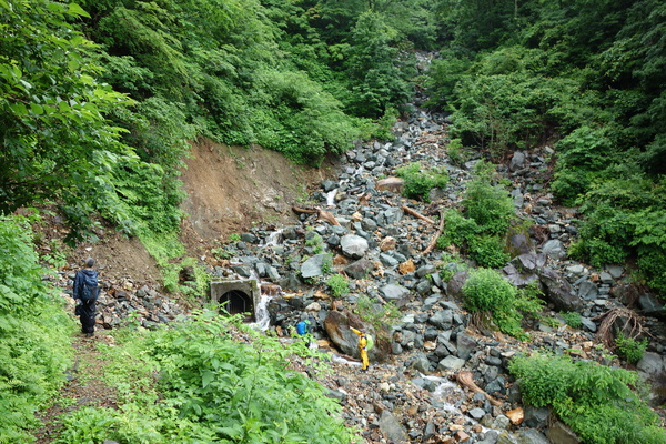 トネクラ沢の崩落箇所