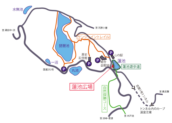 蓮池広場と周辺の略図