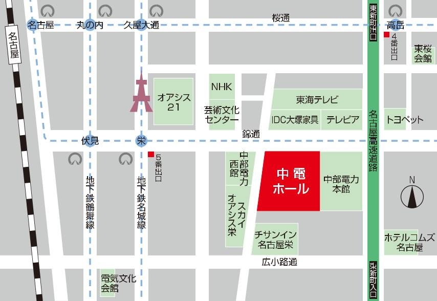 中電ホールの位置図